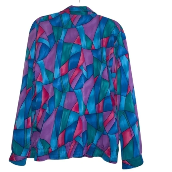 Teddi Women's Colorful Geometric Bomber Jacket - Picture 2 of 6